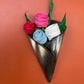 Sterling Silver Recycled Vinyl Bouquet - Multi-Color Flowers