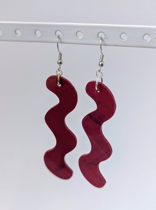 Recycled Vinyl Earrings for Music Lovers- Single Color