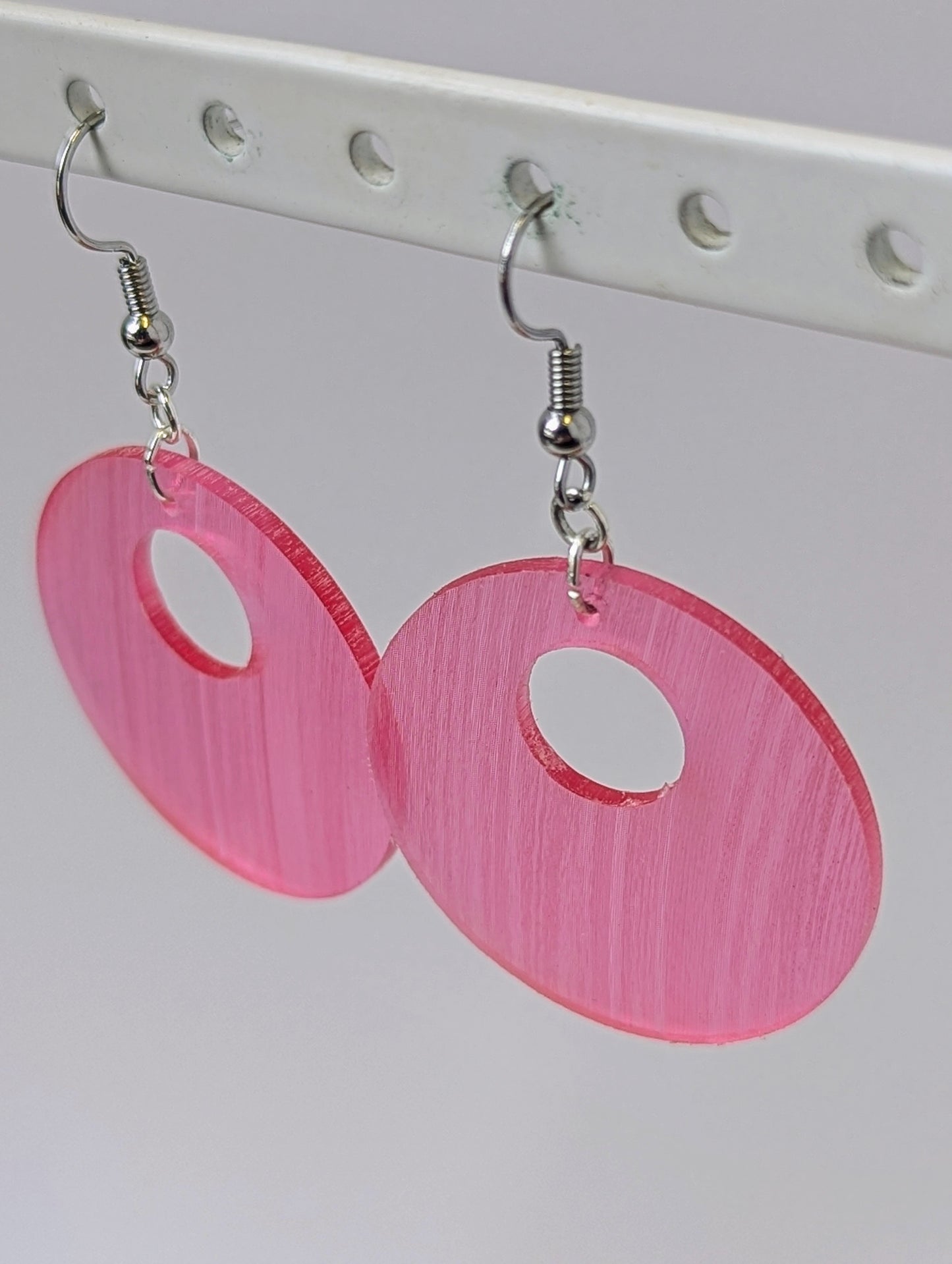Recycled Vinyl Earrings for Music Lovers- Single Color