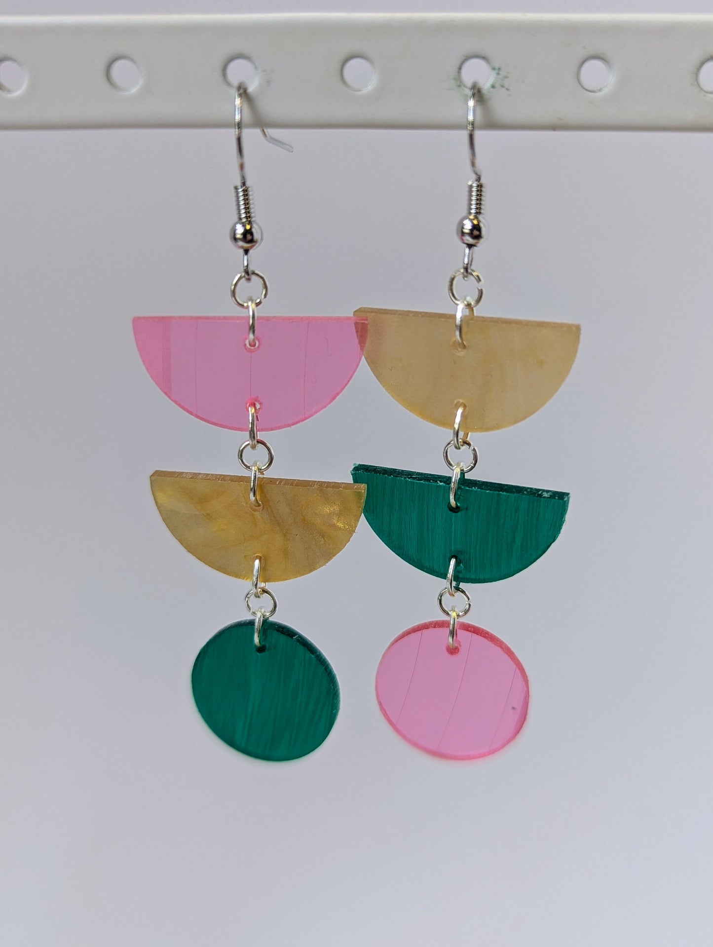 Recycled Vinyl Earrings for Music Lovers- Multi-Color