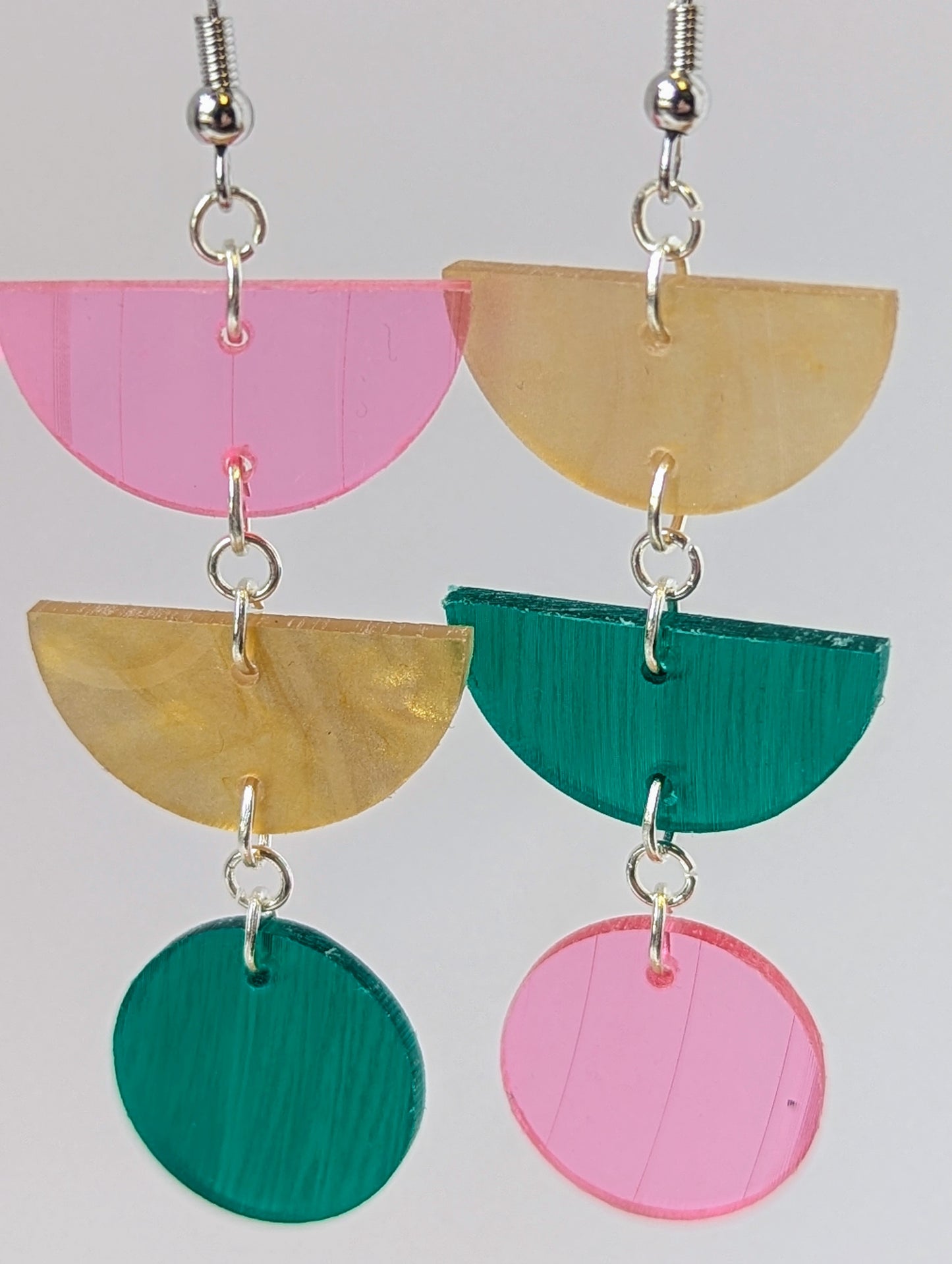 Recycled Vinyl Earrings for Music Lovers- Multi-Color