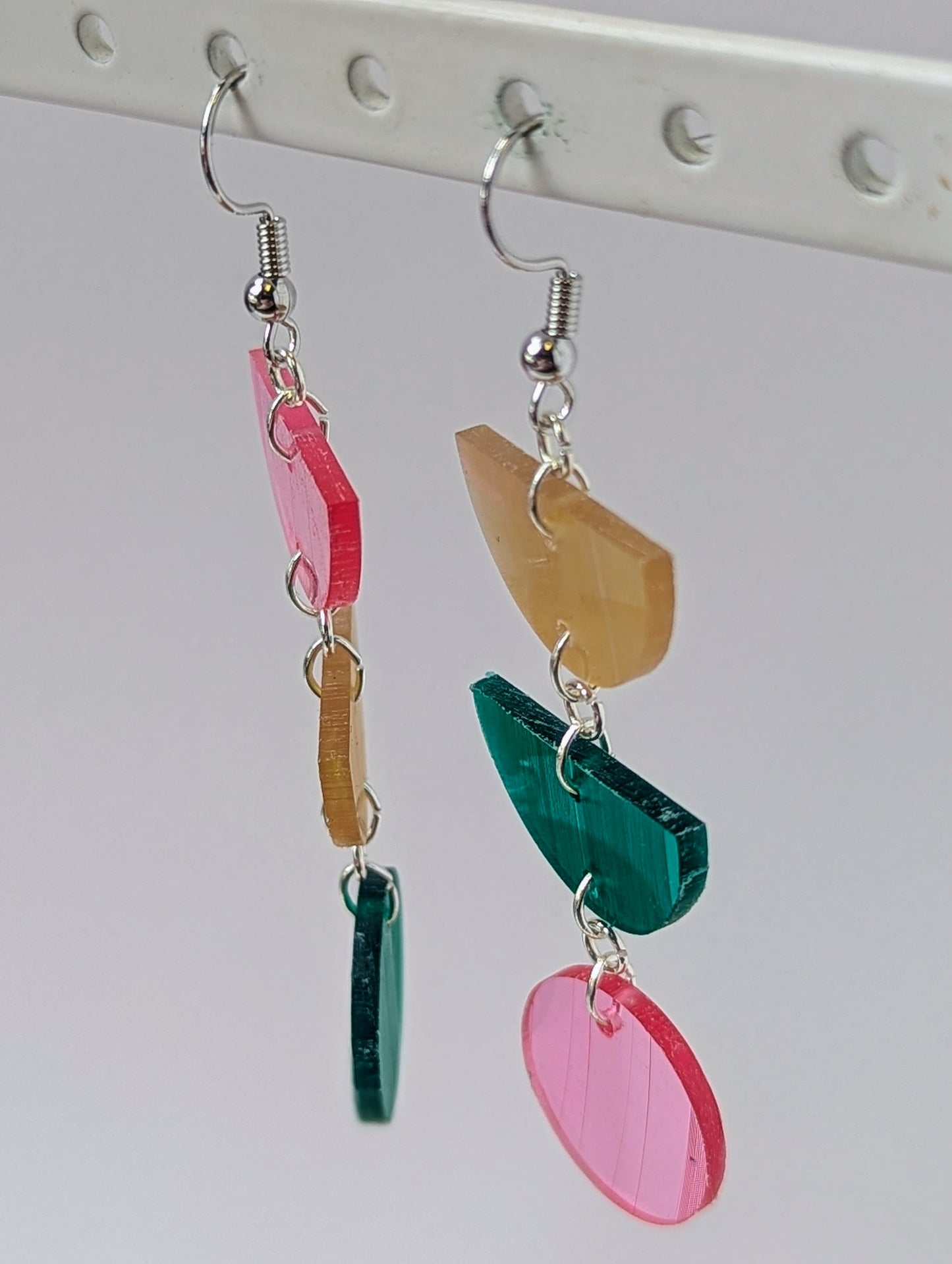 Recycled Vinyl Earrings for Music Lovers- Multi-Color