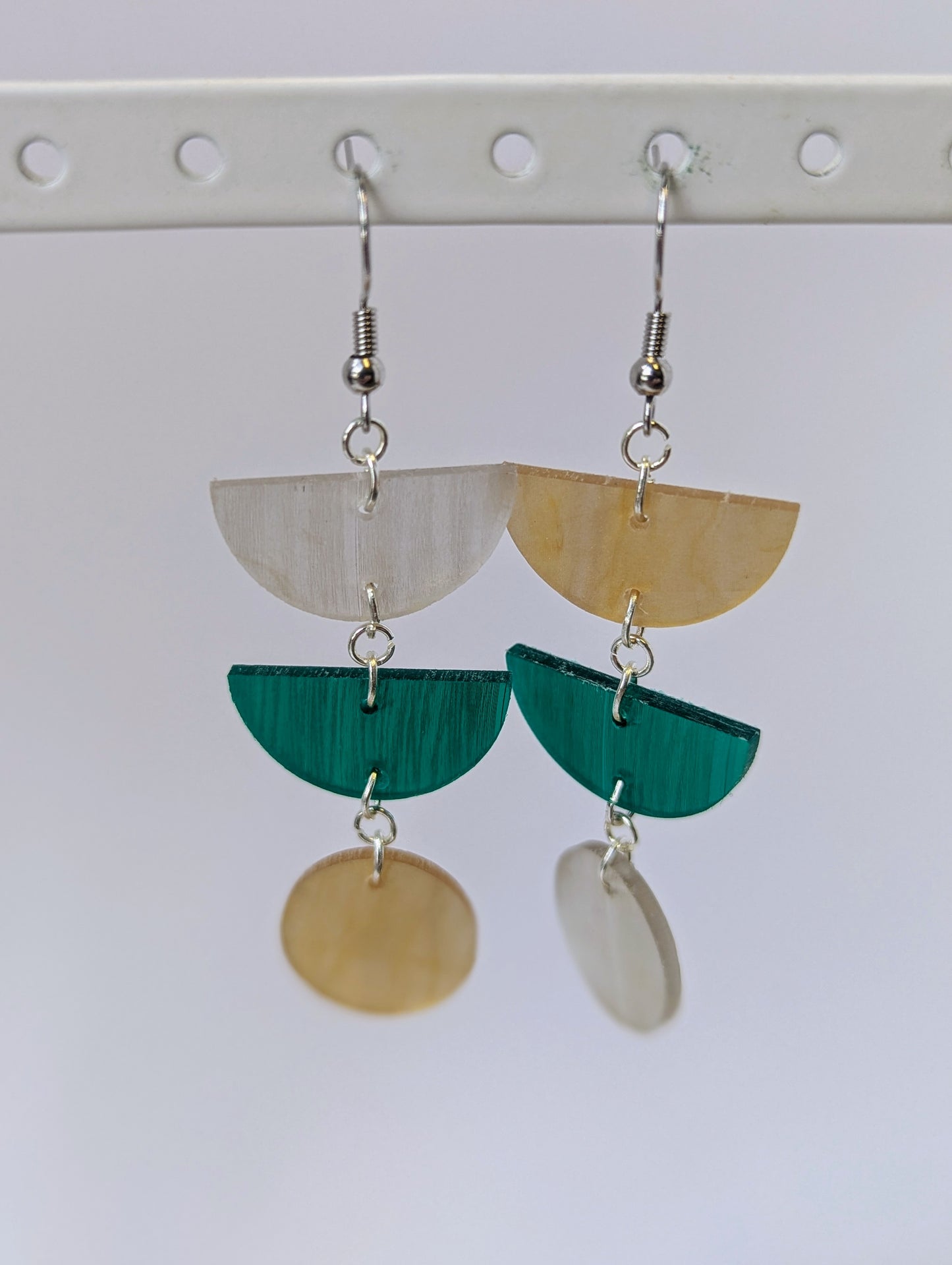 Recycled Vinyl Earrings for Music Lovers- Multi-Color