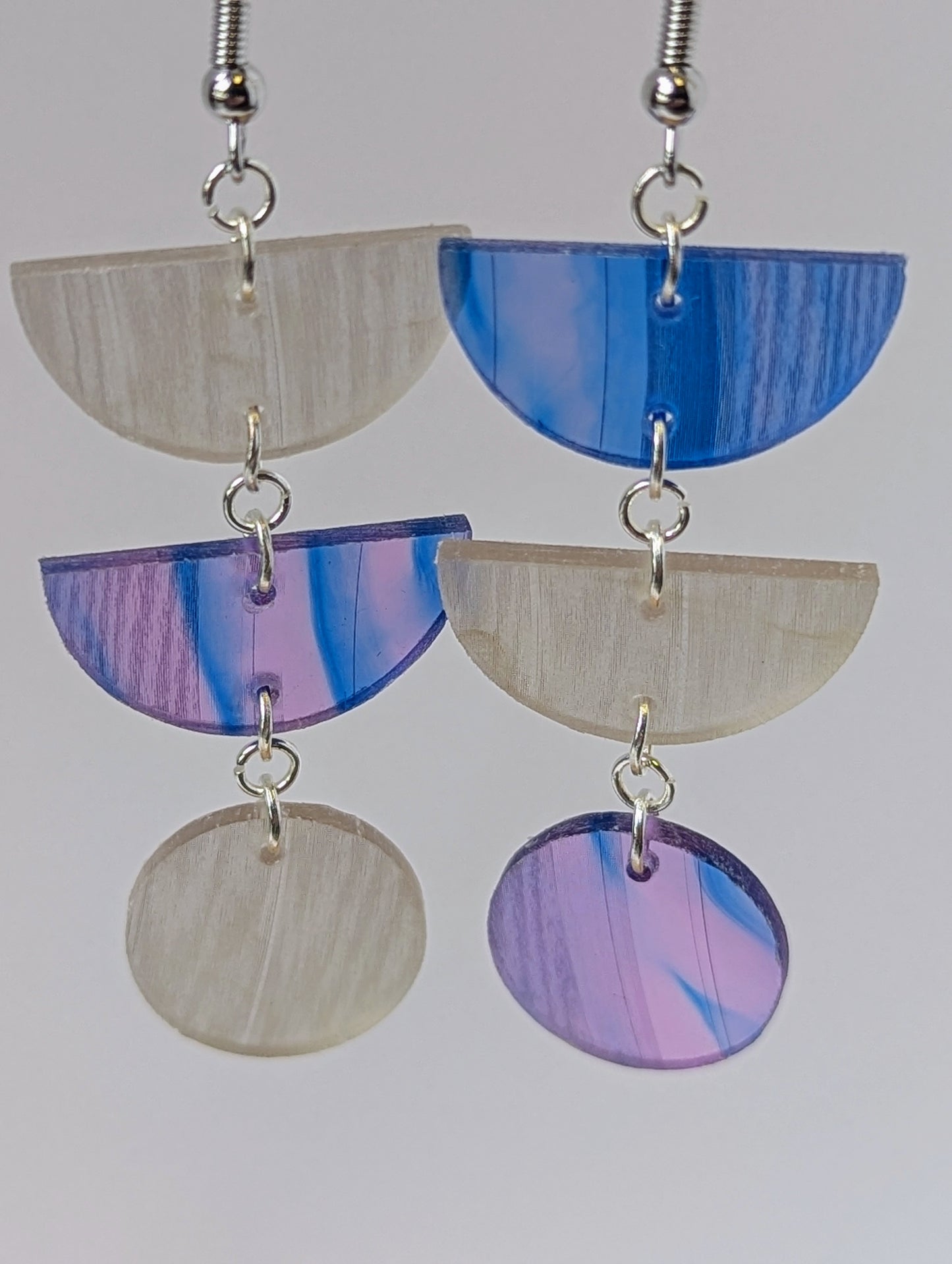 Recycled Vinyl Earrings for Music Lovers- Multi-Color