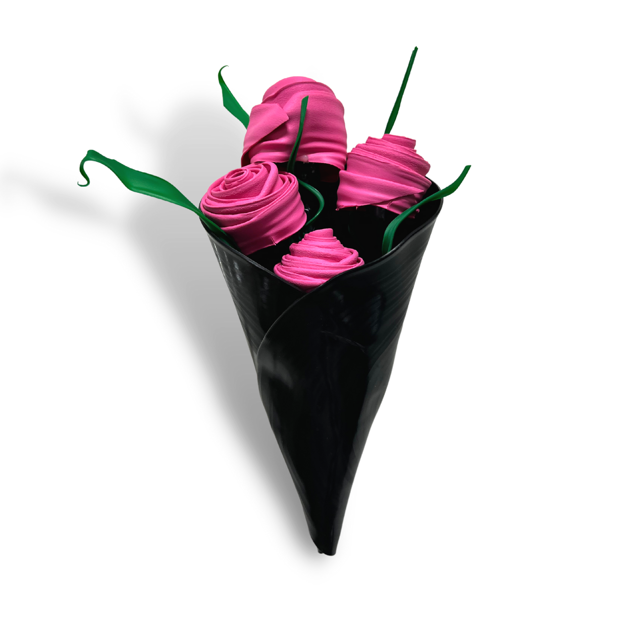 Recycled Vinyl Flower Bouquet - Original Pink Roses