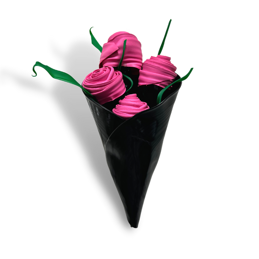 Recycled Vinyl Flower Bouquet - Original Pink Roses