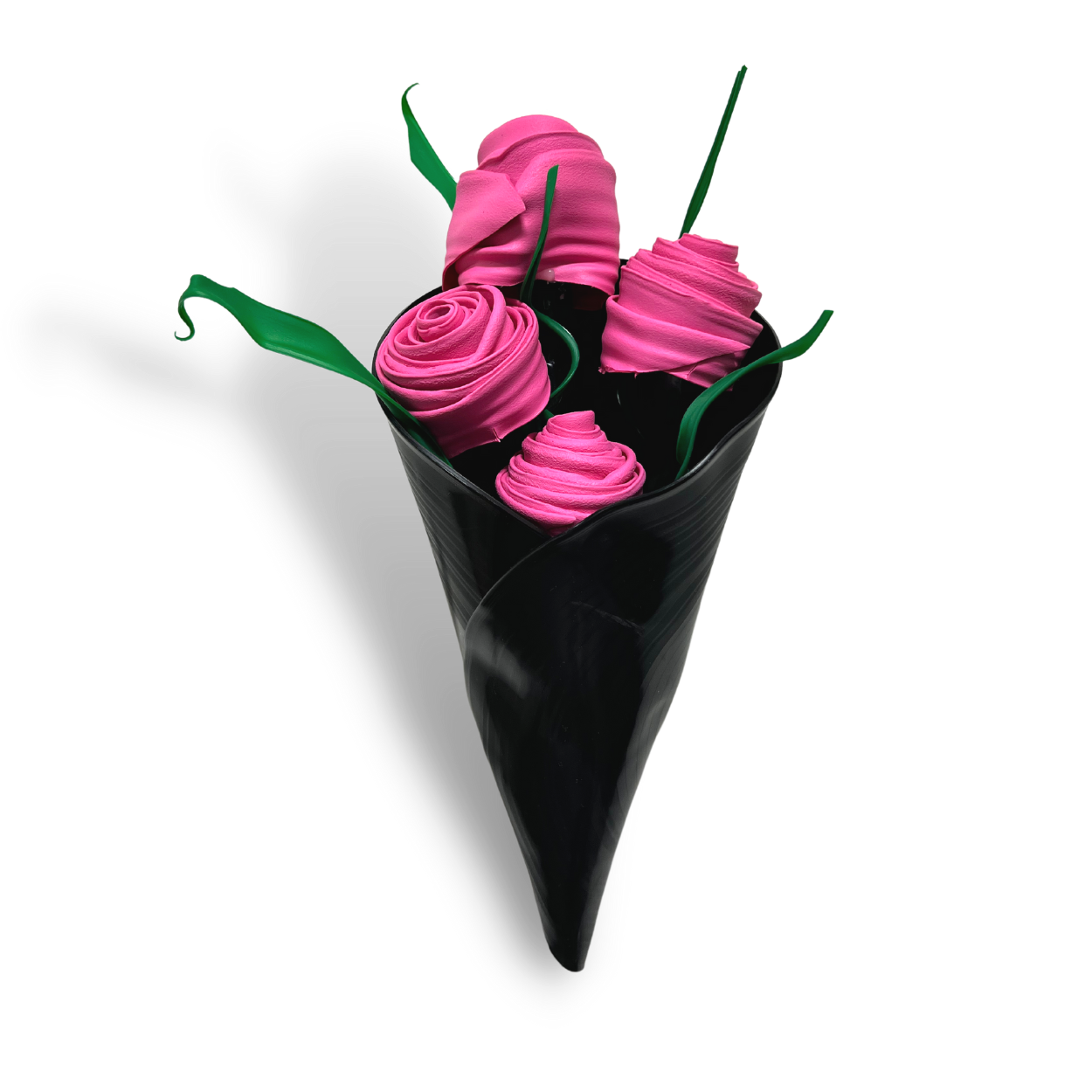 Recycled Vinyl Flower Bouquet - Original Pink Roses