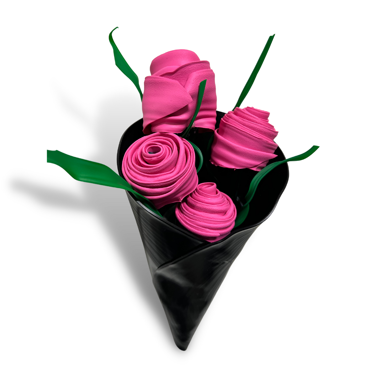 Recycled Vinyl Flower Bouquet - Original Pink Roses