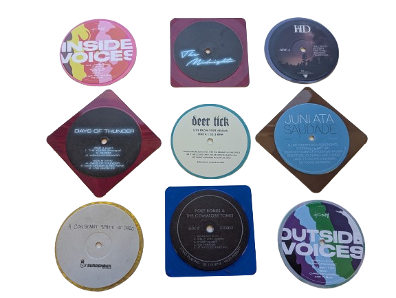 Recycled Vinyl Coasters (4 pack)