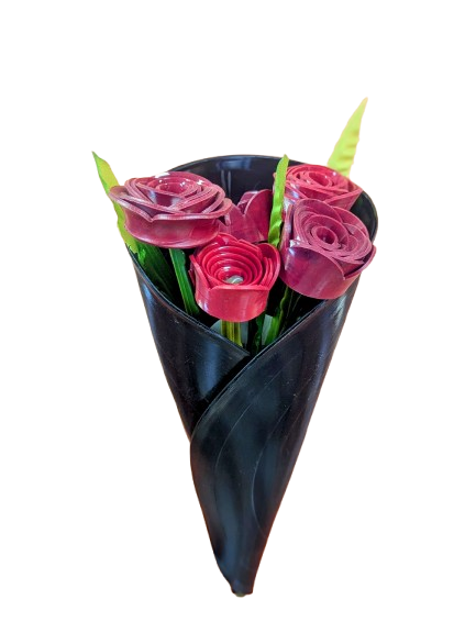 Recycled Vinyl Flower Bouquet- Deluxe Upcycled Flowers