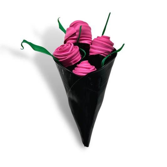 Recycled Vinyl Flower Bouquet - Pink Roses